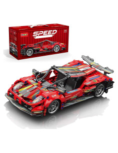 Coche Deportivo Sosuy 1:18 Rojo 513 Piezas Juguete de Construcción