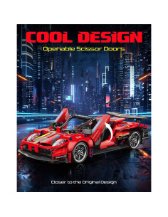 Coche Deportivo Sosuy 1:18 Rojo 513 Piezas Juguete de Construcción 2