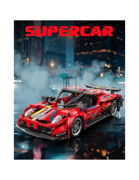 Coche Deportivo Sosuy 1:18 Rojo 513 Piezas Juguete de Construcción