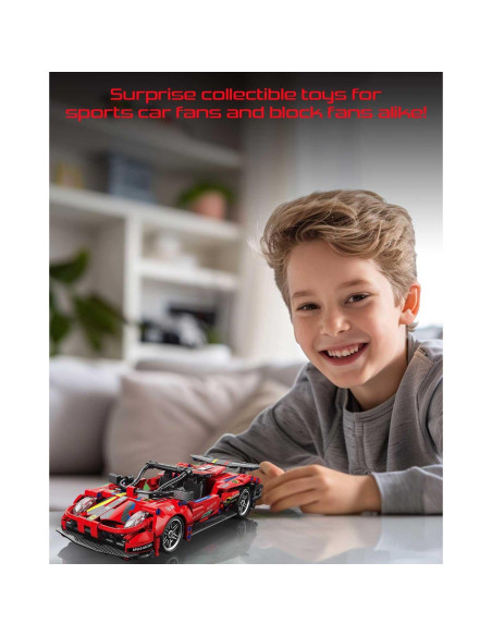 Coche Deportivo Sosuy 1:18 Rojo 513 Piezas Juguete de Construcción