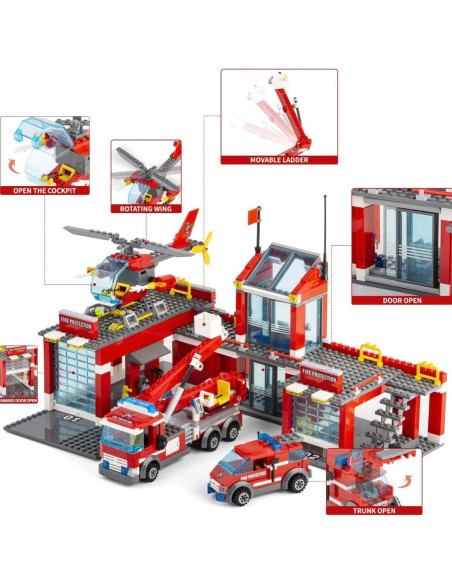 Estación de Bomberos General Jim 774 Piezas Modular 2 Niveles