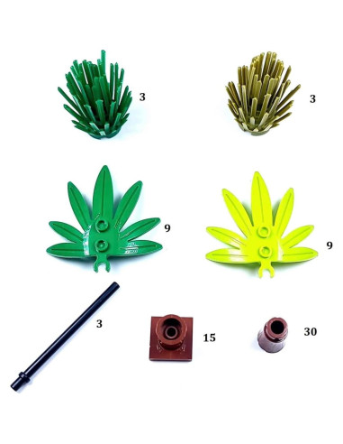 Juego de Bloques Modular General Jim 75 Piezas Palmeras 12,7 cm