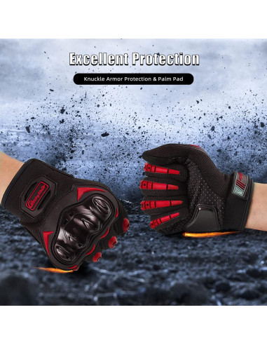 Guantes de Motocicleta BIHAIZG Táctiles Rojo Grande