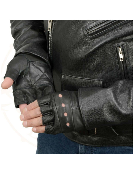 Guantes de motocicleta Milwaukee Leather SH216 cuero negro