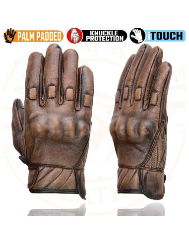 Guantes de motocicleta Milwaukee Leather MG7514 Marrón Gel