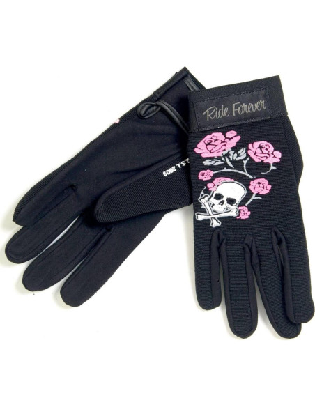 Guantes Mecánicos Hot Leathers para Damas con Calaveras