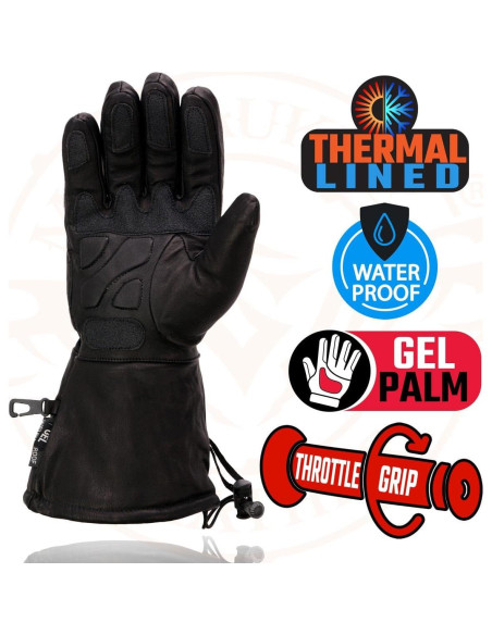 Guantes de Moto Milwaukee Leather SH292 Cuero Impermeable
