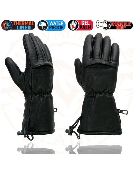 Guantes de Moto Milwaukee Leather SH292 Cuero Impermeable