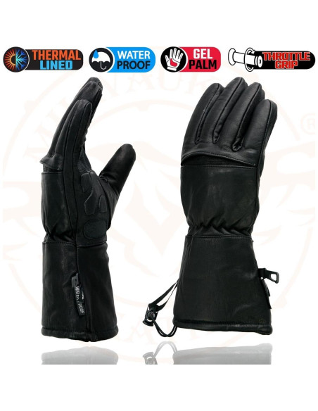 Guantes de Moto Milwaukee Leather SH292 Cuero Impermeable