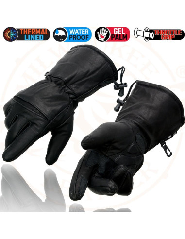 Guantes de Moto Milwaukee Leather SH292 Cuero Impermeable