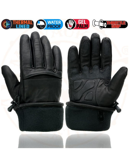 Guantes de Moto Milwaukee Leather SH292 Cuero Impermeable