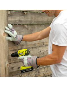 Guantes de Trabajo G & F 5 Pares Palma de Cuero Premium 2