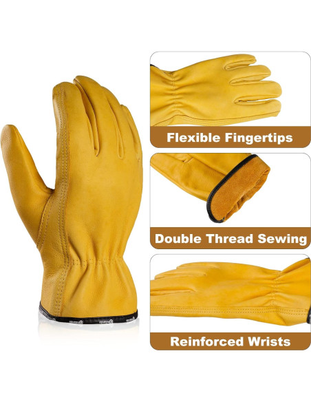 Guantes de Trabajo ANDANDA de Cuero Industrial Medianos