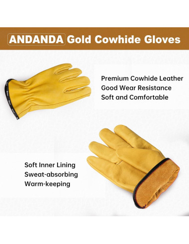 Guantes de Trabajo ANDANDA de Cuero Industrial Medianos