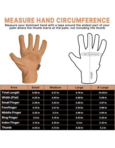 Guantes de Trabajo de Cuero Premium Reforzados para Hombres