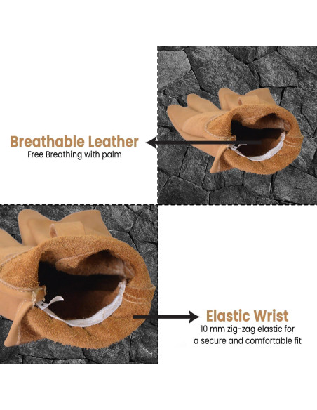 Guantes de Trabajo de Cuero Premium Reforzados para Hombres