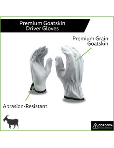 Guantes de Conductor Cordova 8500L de Cuero de Cabra, 12 Pzas 2