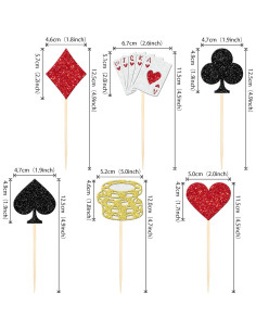 24 Decoraciones para Cupcakes Casino Poker ZHUOWEISM 2