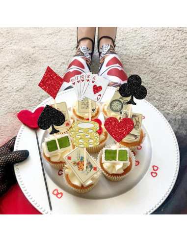 24 Decoraciones para Cupcakes Casino Poker ZHUOWEISM
