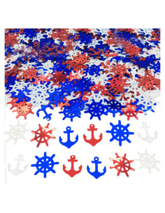Confeti Nautical JNSAXMI Decoración Fiesta Metalizado 1500 Pzs