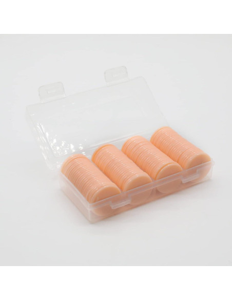 Juego de 100 Fichas de Plástico Durazno 25 mm para Aprendizaje