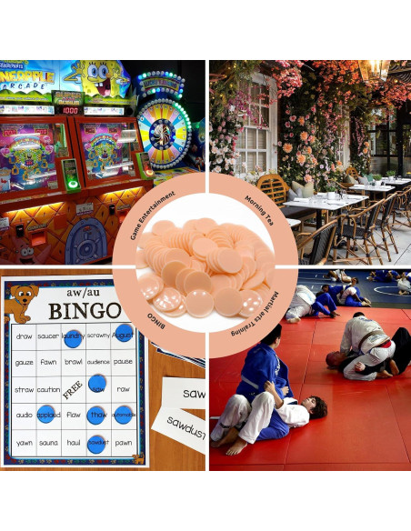 Juego de 100 Fichas de Plástico Durazno 25 mm para Aprendizaje