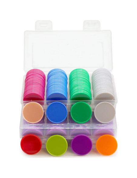 Juego de 100 Fichas de Plástico Durazno 25 mm para Aprendizaje