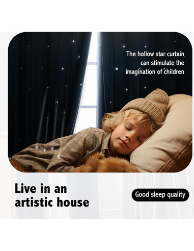 Cortina Opaca Anytime 1 Panel Azul 132x183 cm para Niñas