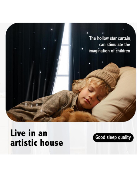 Cortina Opaca Anytime 1 Panel Azul 132x183 cm para Niñas