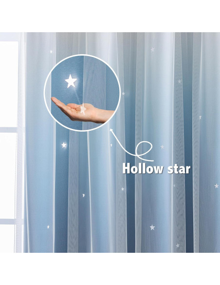 Cortina Opaca Anytime 1 Panel Azul 132x183 cm para Niñas