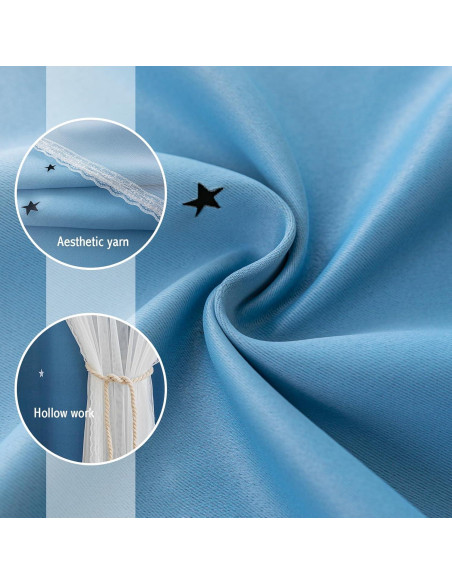 Cortina Opaca Anytime 1 Panel Azul 132x183 cm para Niñas