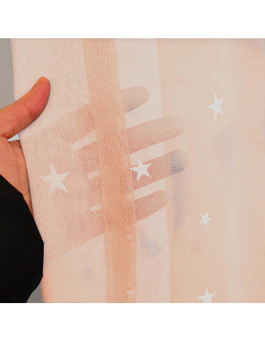 Cortinas Transparentes Eimilaly 2 Paneles 182,88 cm Rosa Claro