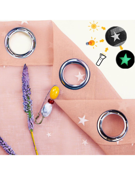 Cortinas Transparentes Eimilaly 2 Paneles 182,88 cm Rosa Claro