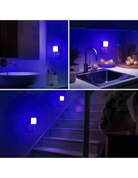 Luz Nocturna LED Briignite Azul con Sensor - Paquete de 2