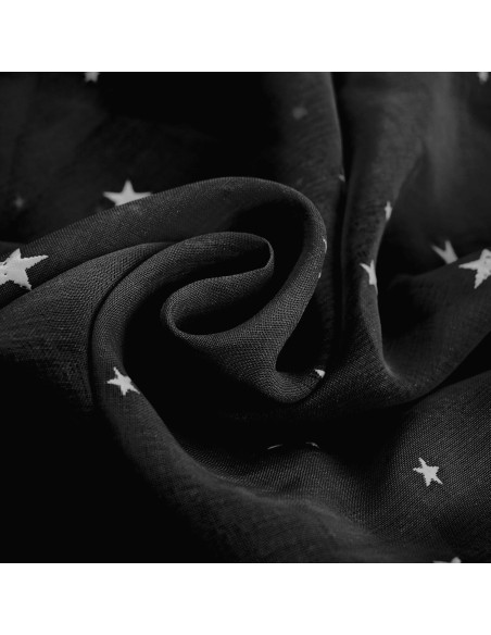 Cortinas Transparentes Eimilaly 160 cm con Estrellas Brillantes