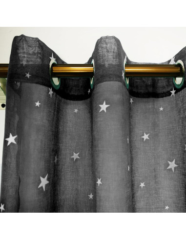 Cortinas Transparentes Eimilaly 160 cm con Estrellas Brillantes