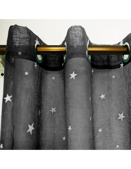 Cortinas Transparentes Eimilaly 160 cm con Estrellas Brillantes