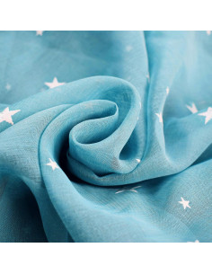 Cortinas Transparentes Eimilaly 2 Paneles 243 cm Azul Estrellas 2