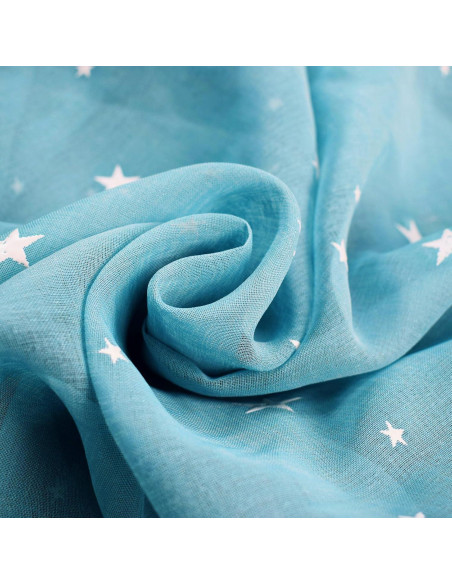 Cortinas Transparentes Eimilaly 2 Paneles 243 cm Azul Estrellas