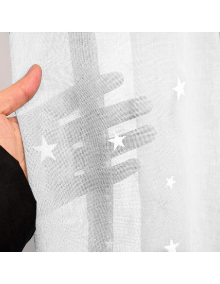 Cortinas Transparentes Eimilaly 2 Paneles 160 cm Estrellas