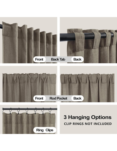 Cortinas KOUFALL 2 Paneles 52x183 cm Lino Taupe