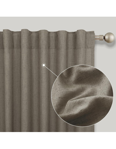 Cortinas KOUFALL 2 Paneles 52x183 cm Lino Taupe