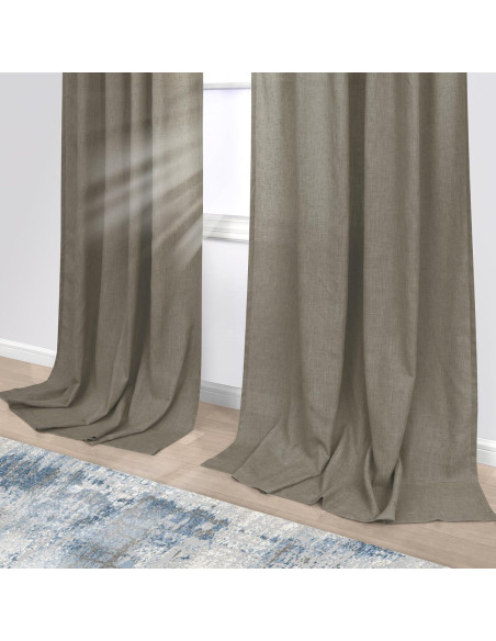 Cortinas KOUFALL 2 Paneles 52x183 cm Lino Taupe