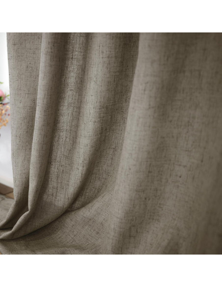 Cortinas KOUFALL 2 Paneles 52x183 cm Lino Taupe