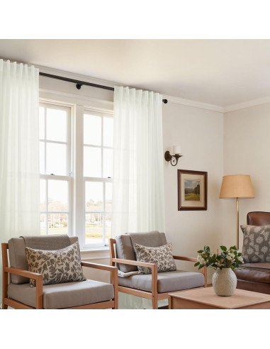 Cortinas KOUFALL 2 Paneles Lino 52x244 cm Marfil