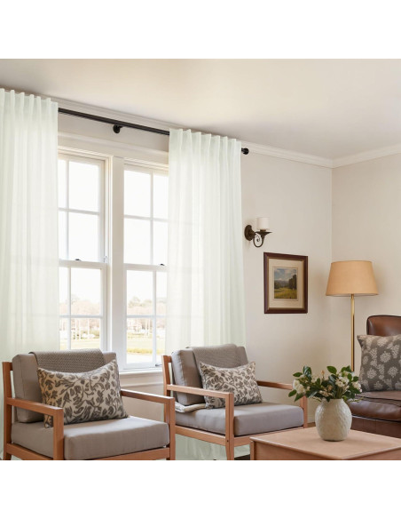 Cortinas KOUFALL 2 Paneles Lino 52x244 cm Marfil