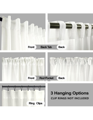 Cortinas KOUFALL 2 Paneles Lino 52x244 cm Marfil