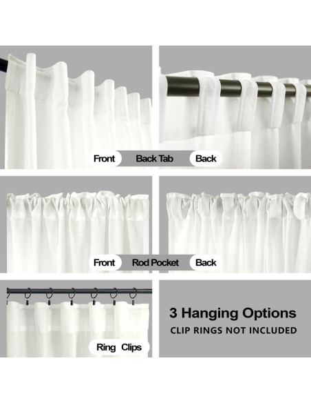 Cortinas KOUFALL 2 Paneles Lino 52x244 cm Marfil