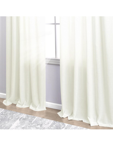 Cortinas KOUFALL 2 Paneles Lino 52x244 cm Marfil