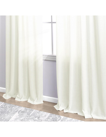 Cortinas KOUFALL 2 Paneles Lino 52x244 cm Marfil
